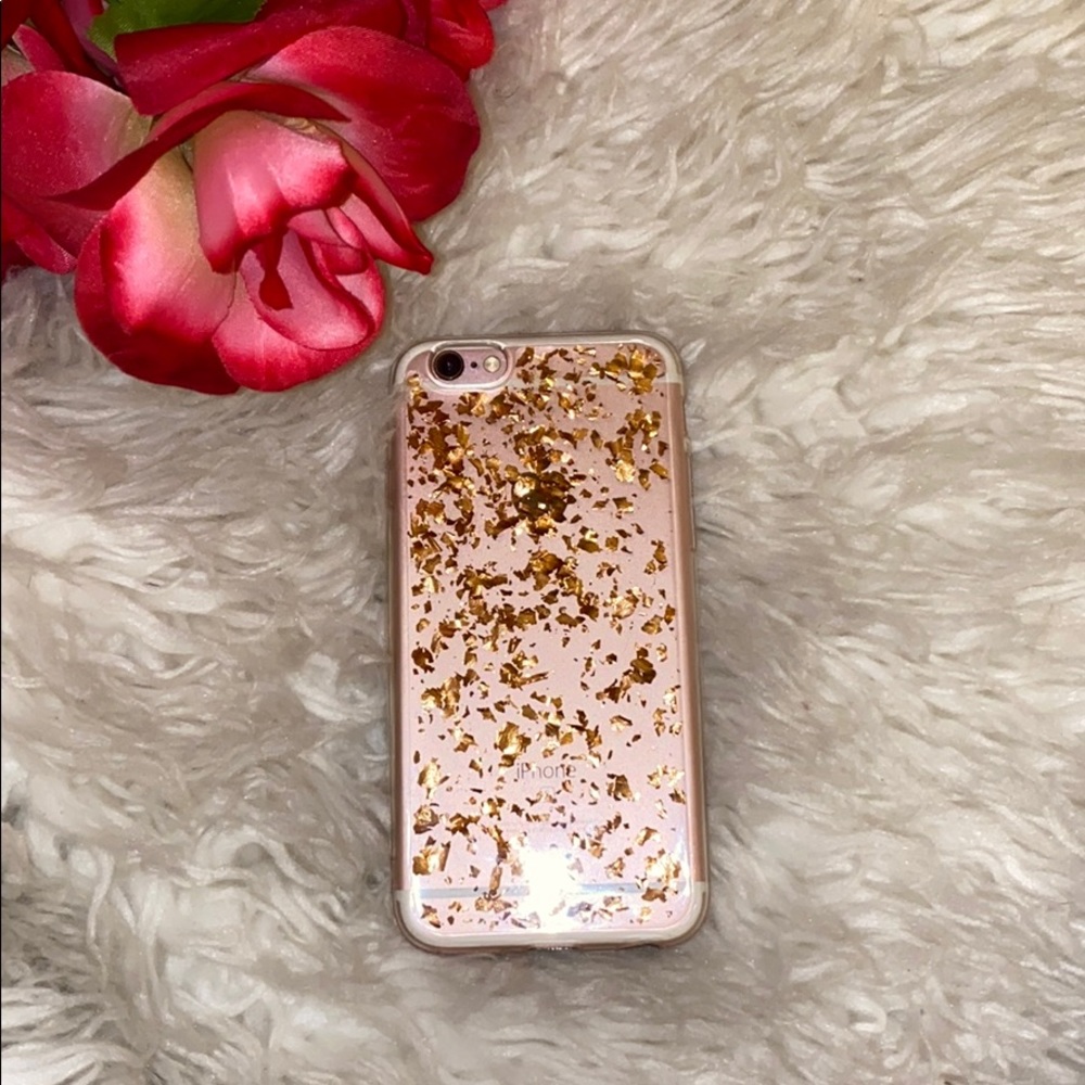 Clear gold glitter iPhone 6/6s case